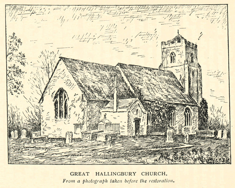 Great Hallingbury Church before restoration Fisher 1922 Copyright: Harlow Deanery H L Fisher 1922