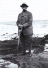 Samuel Hazzledine Warren digging on Clacton Beach 