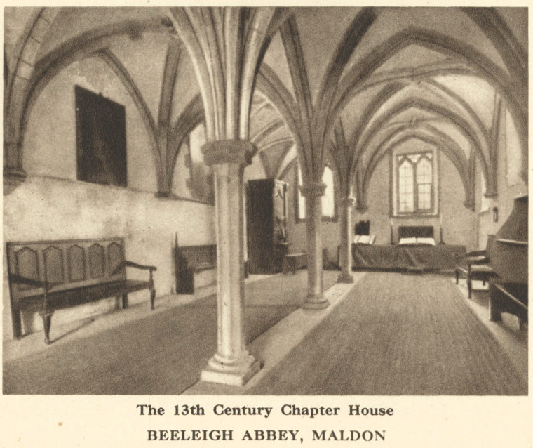 Beeleigh Abbey Chapter House Arthur Mee 1942 Copyright: Arthur Mee 1942