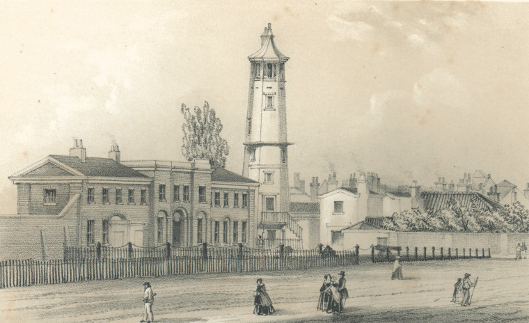 Harwich Arsenal and Upper Light House 1851 Copyright: William George