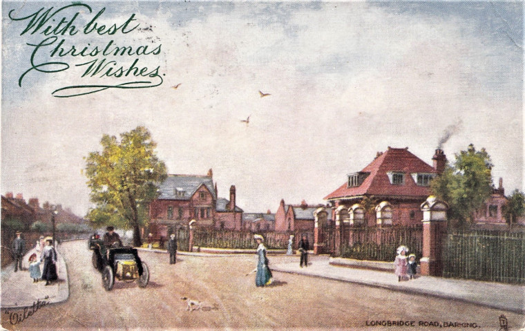 Barking Park Entrance Christmas Post Card Copyright: Post Card