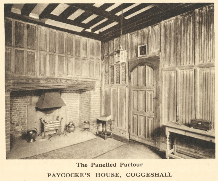 Coggeshall Paycockes Pannelles Room Arthur Mee Essex 1942 Copyright: Arthur Mee 1942