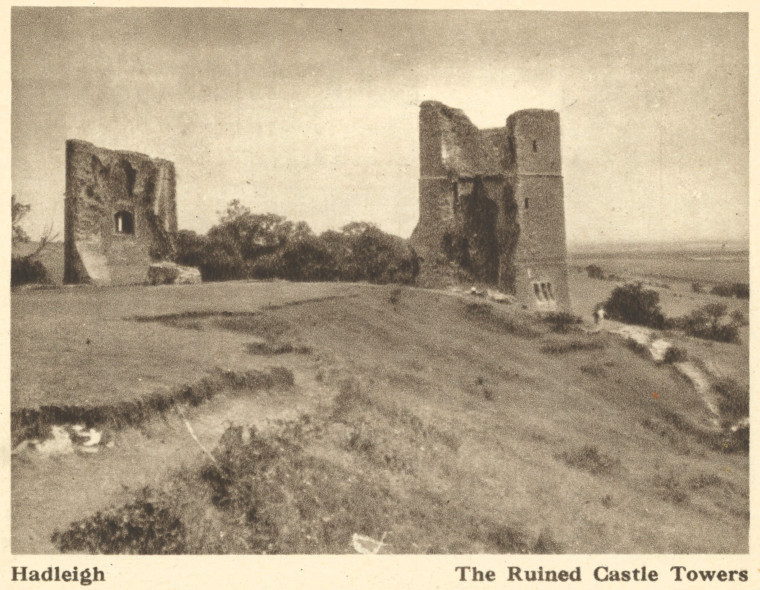 Hadleigh Ruined Castle Towers Arthur Mee 1942 Copyright: Arthur Mee 1942