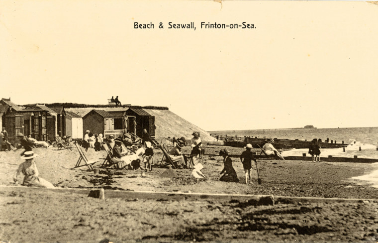 Frinton on Sea Beach and Seawall Postcard Copyright: William George
