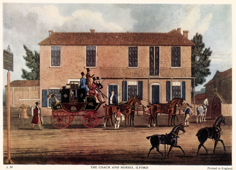 Little Ilford Coach and Horses 1832 Print Copyright: James Pollard