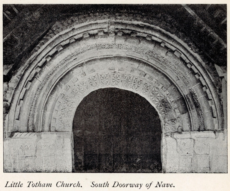 Little Totham Church south doorway of nave Godman 1905 Copyright: E Godman