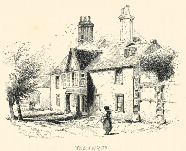 Saffron Walden Priory John Player Sketches 1845 Copyright: John Mallows Youngman