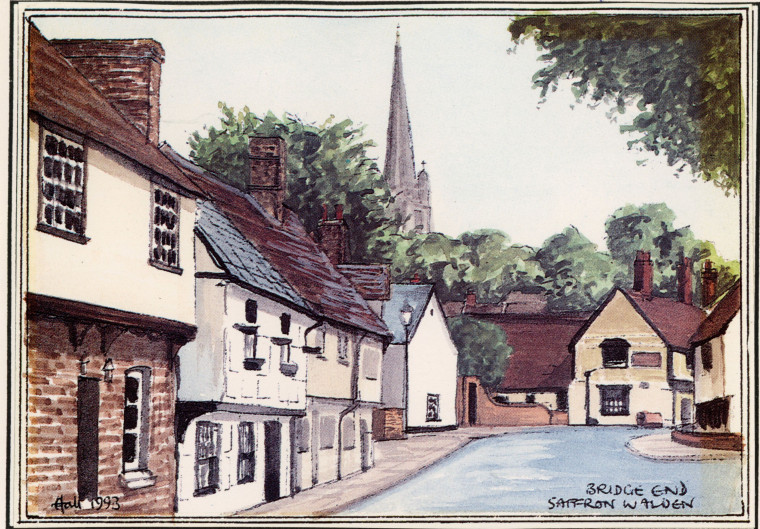 Saffron Walden Bridge End Print 1993 Copyright: Hall