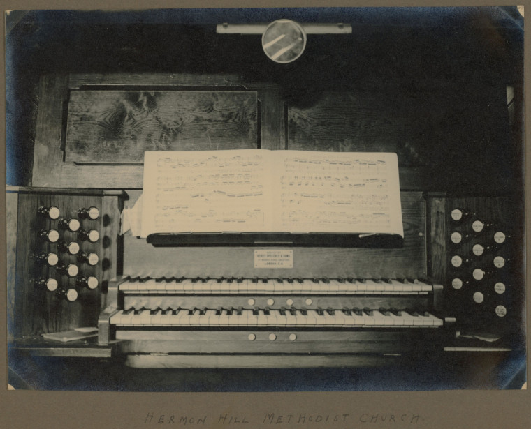 Hermon Hill Methodist Church Organ Keyboard 1940s Copyright: Photograph Album