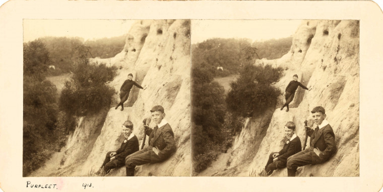 Purfleet Botany Pit Stereo Photograph 1913 Copyright: Photograph