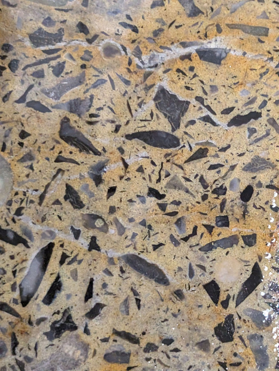 Hertfordshire Puddingstone polished cobble detail Copyright: William George