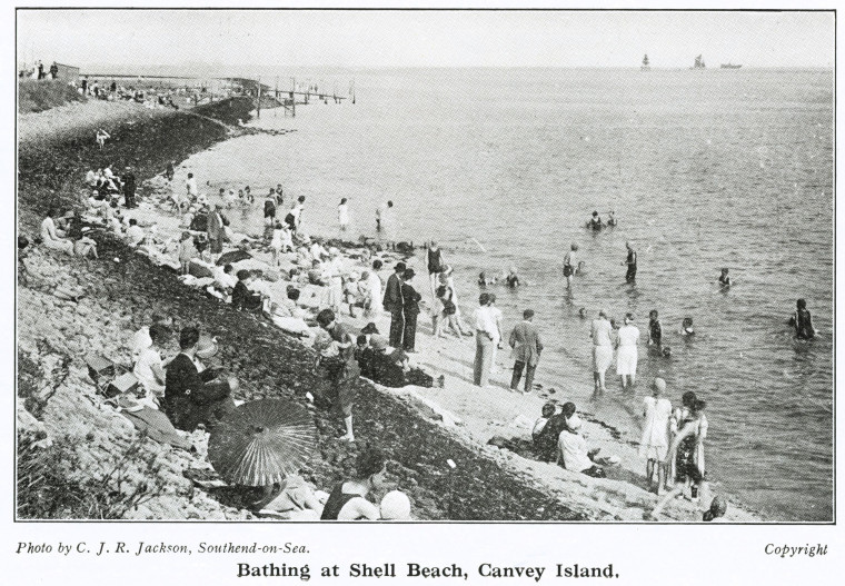 Canvey Bathing at Shell Beach Captivating Canvey 1930 Copyright: C J R Jackson