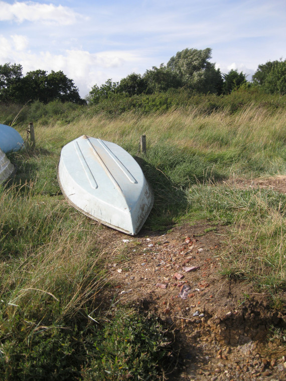 Beaumont Quay upturned boat 29 August 2014 Copyright: William George