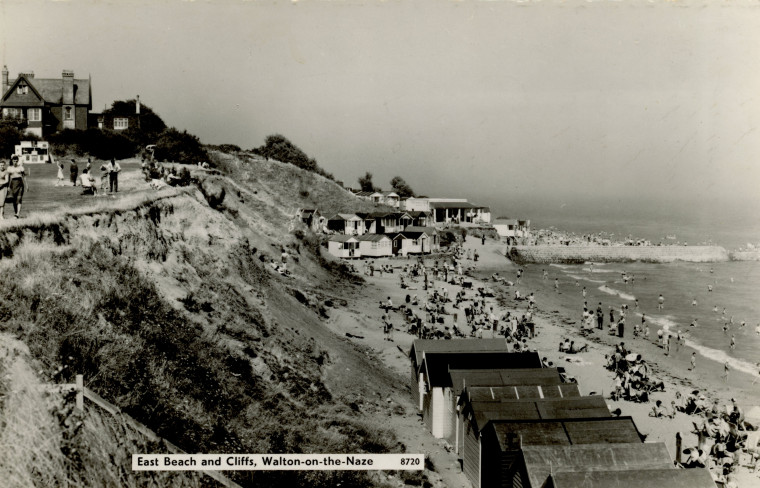 Walton on the Naze Cliffs post card Hipkins Beach Copyright: Post Card