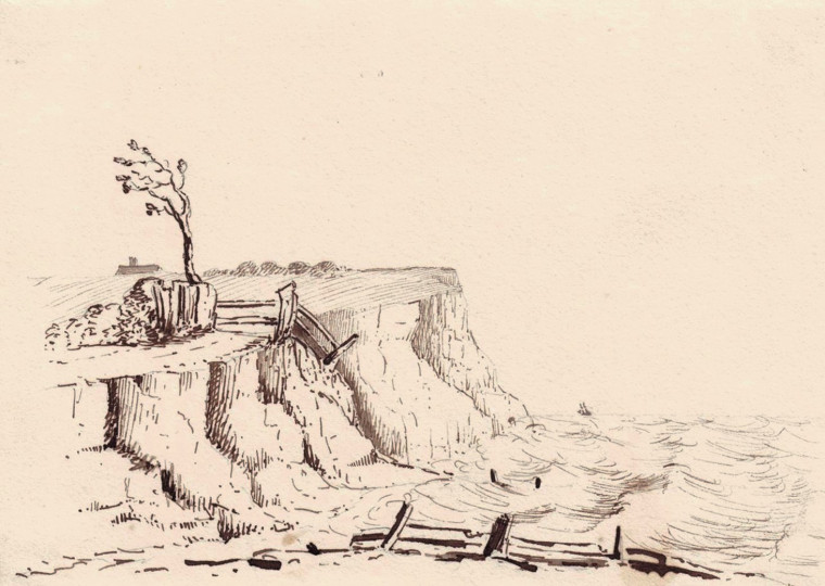 Walton on the Naze 1860s sketch of Steep Cliffs Copyright: William George