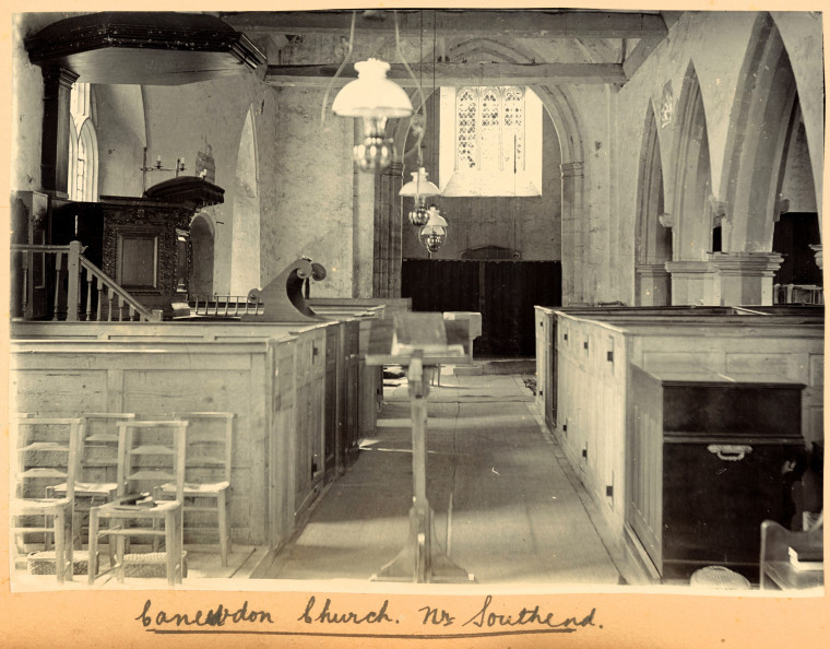 Canewdon Church Interior Photograph circa 1900 Copyright: Edden Family Photo Album