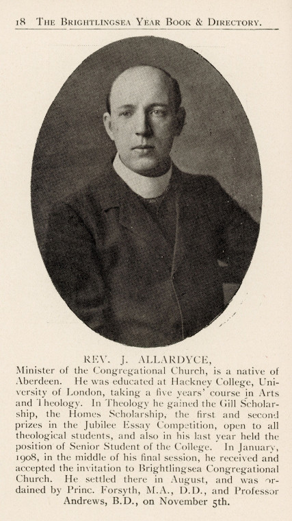 Reverend J Allardyce Brightlingsea Year Book Copyright: Brightlingsea Year Book