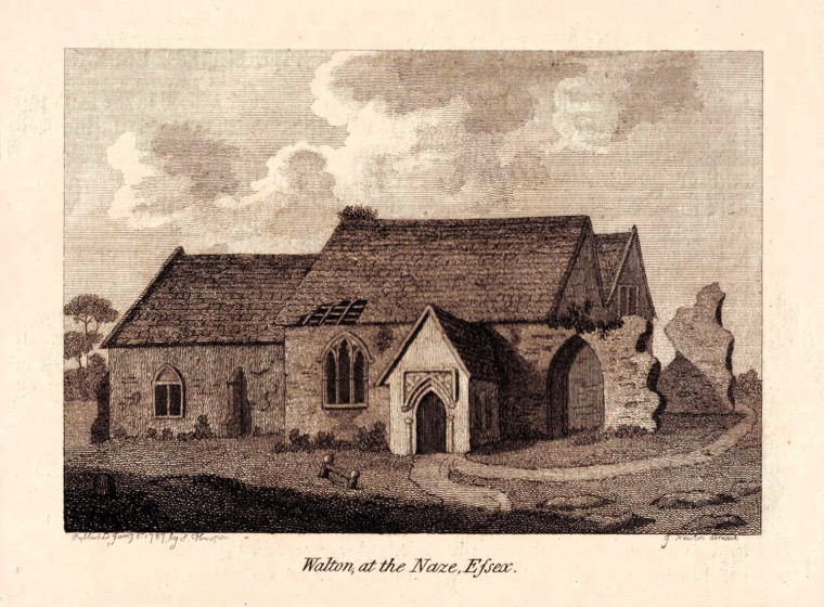 Walton on the Naze Church Ruins 1787 Engraving Copyright: William George