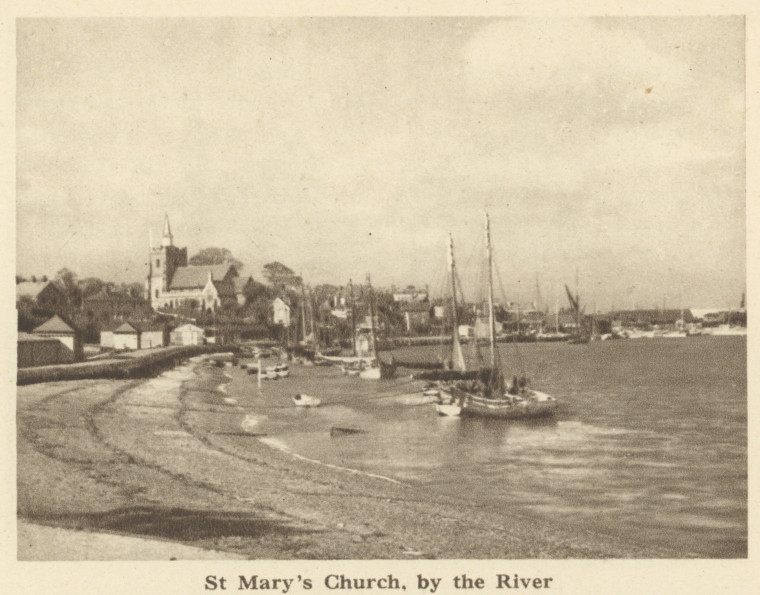 Maldon St Marys Church by the River Arthur Mee 1942 Copyright: Arthur Mee 1942