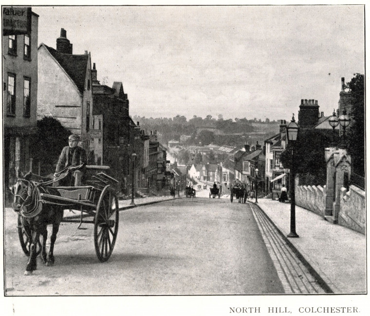 Colchester North Hill with cart photographic view Copyright: Sands and Sons 32 Views of Clacton