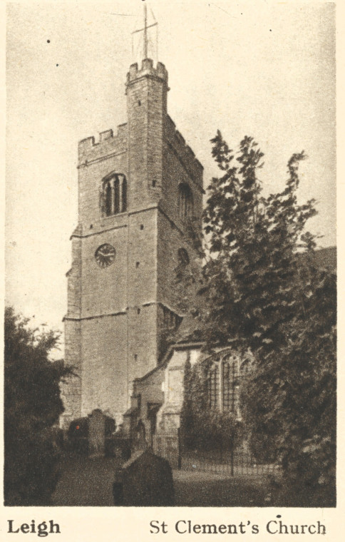 Leigh St Clement Church Mee 1942 Copyright: Arthur Mee 1942