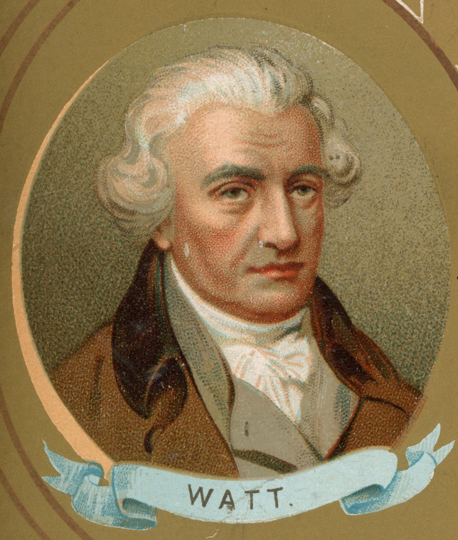 James Watt 1736 to 1819 Coloured Portrait Copyright: Portrait