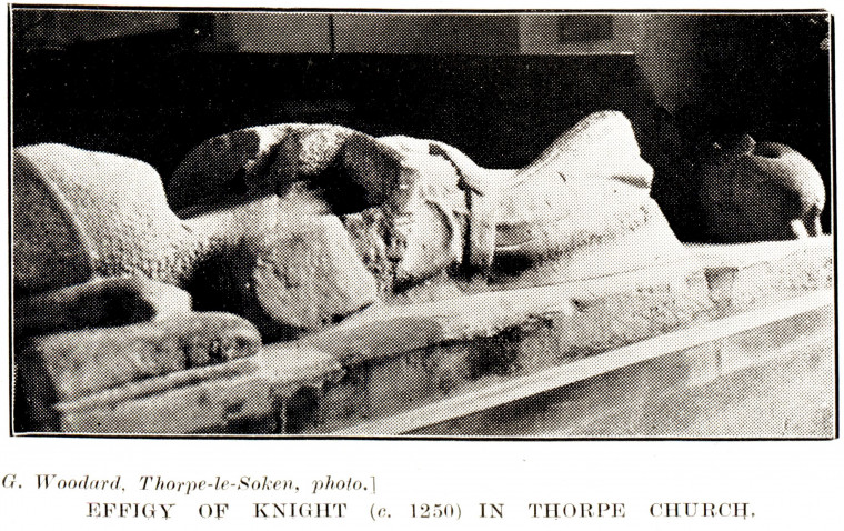 Thorpe Church Knight Photograph G Woodard Copyright: G Woodard in W Gurney Benham Essex Sokens 1928