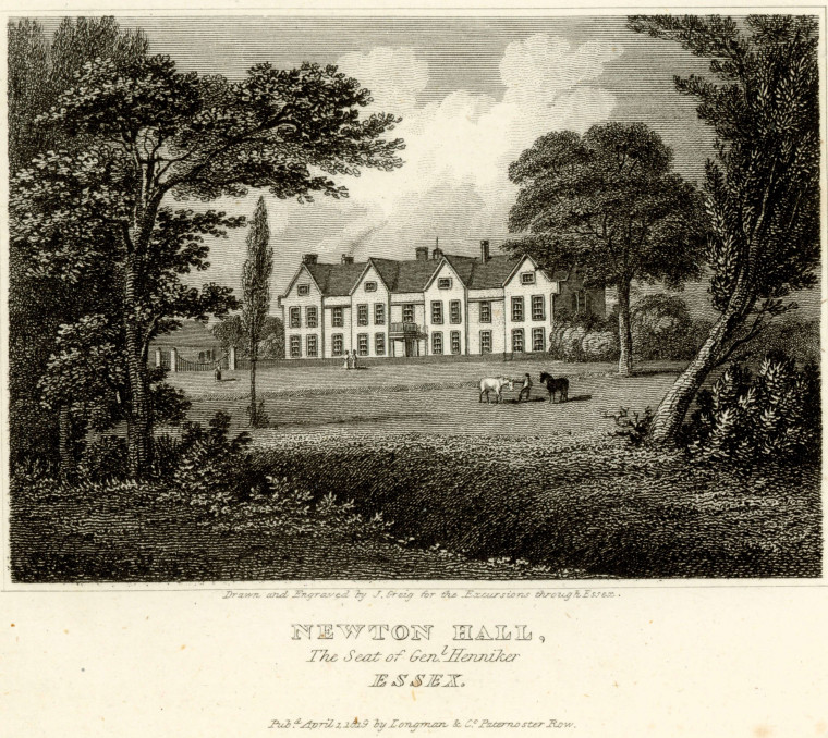 Newton Hall Excursions through Essex 1819 Copyright: William George