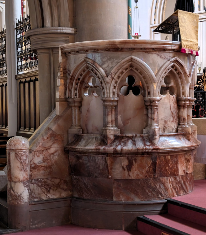 Brentwood St Thomas Church Alabaster Font 2 January 2025 Copyright: William George