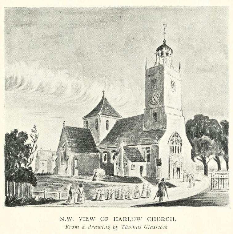 Harlow Church Sketch Thomas Glasscock Fisher 1922 Copyright: Harlow Deanery H L Fisher 1922 Thomas Glasscock