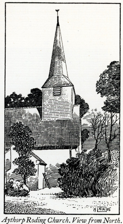 Aythorpe Roding Church view from the north Godman 1905 Copyright: S Newcombe