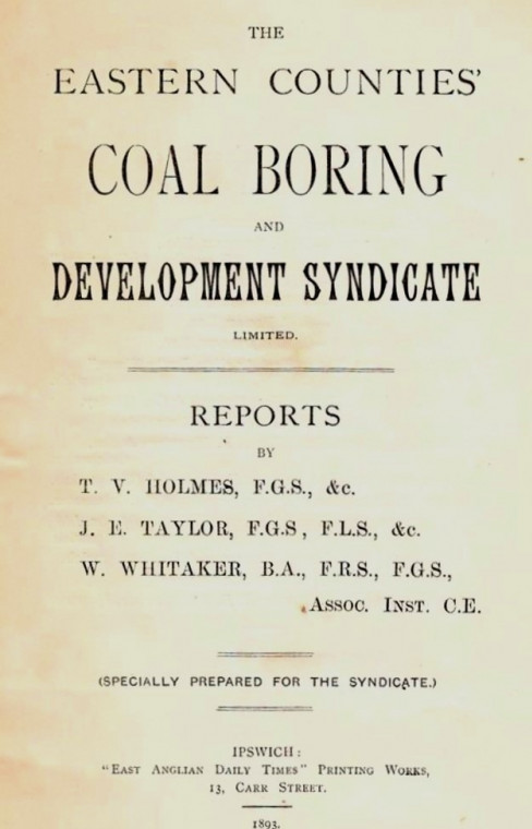 Eastern Counties Coal Boring Leaflet Cover 1893 Copyright: William George