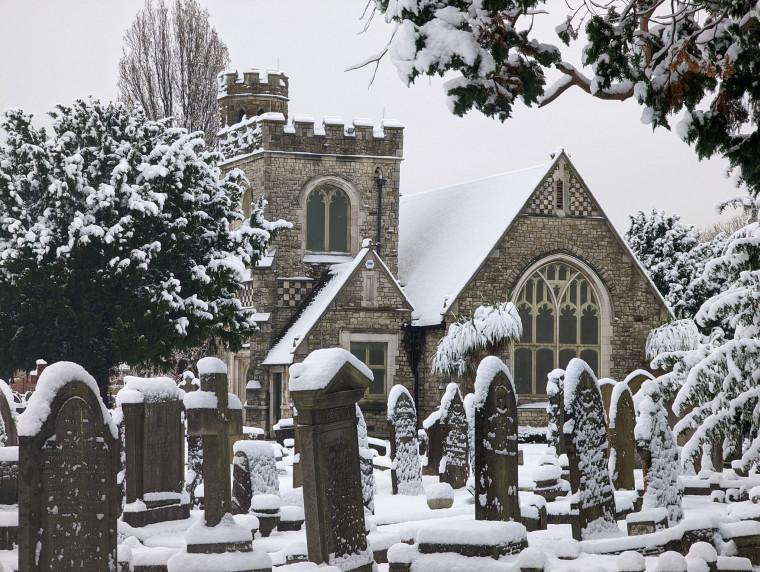 Barking Rippleside Cemetery Snow Scene 2 Copyright: William George