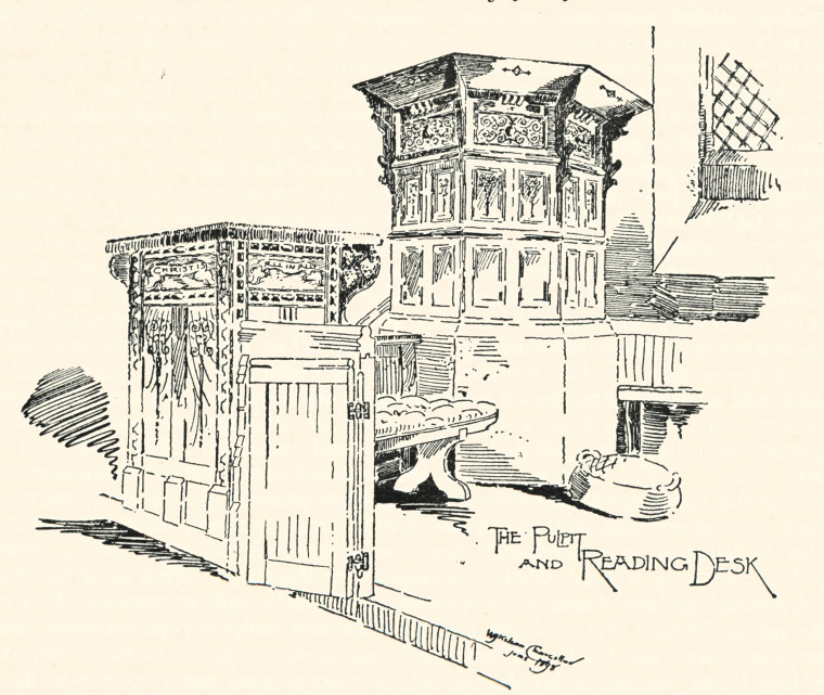 Stondon Massey Pulpit and Reading Desk W Chancellor 1890 Copyright: E H L Reeve Stondon Massey 1900