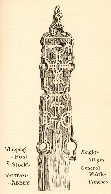 Waltham Abbey Whipping Post Essex Review 1892 Copyright: Essex Review