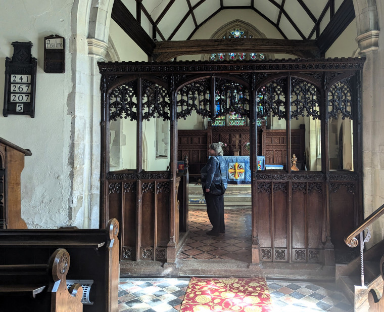 Abbess Roding Church Rood Screen 17th September 2024 Copyright: William George