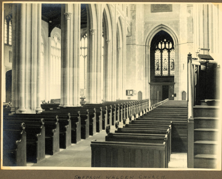 Saffron Walden Church Interior 1940s Copyright: Photograph Album