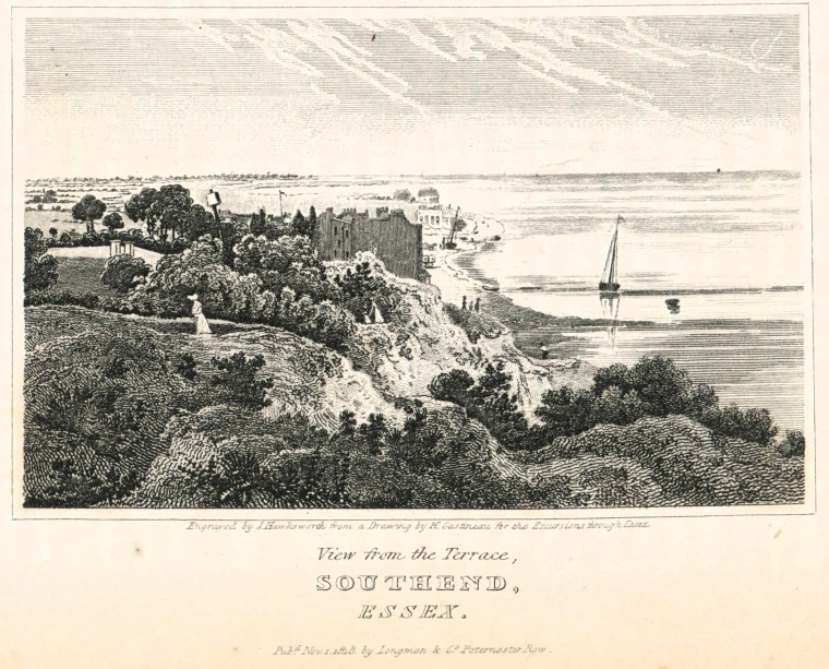 Southend View Essex Excursions 1818 Copyright: H Gastineau