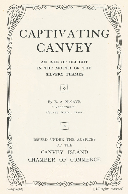 Title Page Captivating Canvey B A McCave 1930 Copyright: Captivating Canvey 1930