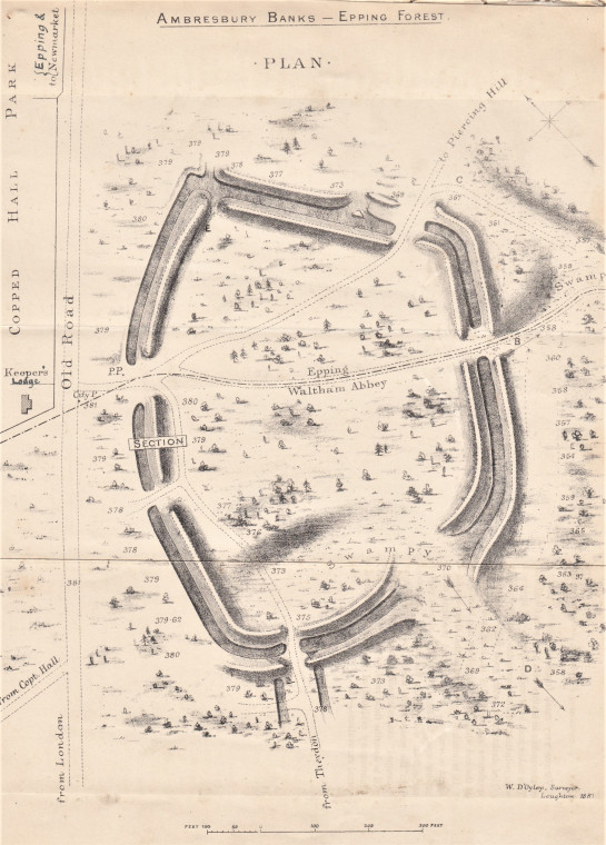 Ambresbury Banks Plan 1881 Copyright: William George