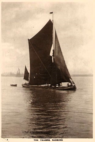 Thames Sailing Barge Copyright: Post Card