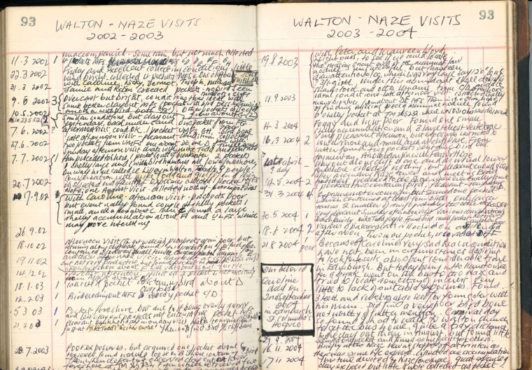 Walton on the Naze Visits 2002 to 2004 Mike Daniels Notebook Copyright: William George