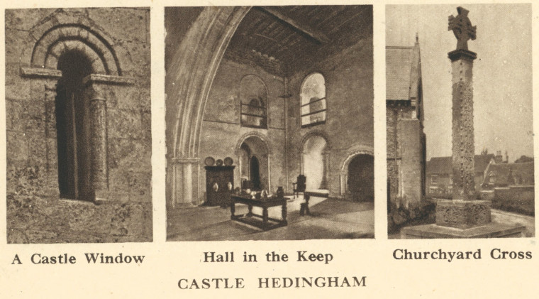 Castle Hedingham Castle and Churchyard Arthur Mee Essex 1942 Copyright: Arthur Mee 1942