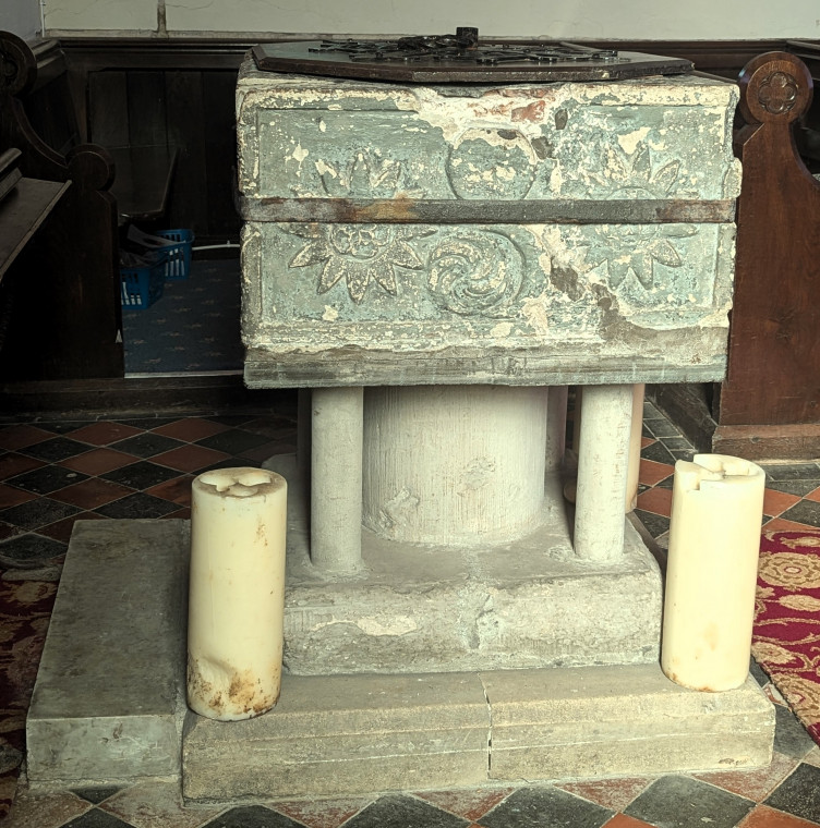 Abbess Roding Church Font 17th September 2024 Copyright: William George