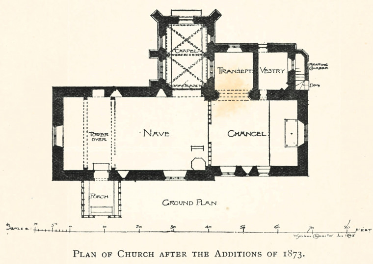 Stondon Massey Church Plan Wykeham Chancellor 1898 Copyright: E H L Reeve Stondon Massey 1900