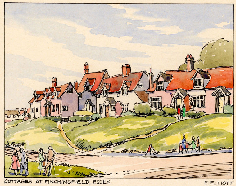 Finchingfield Village Watercolour Copyright: William George