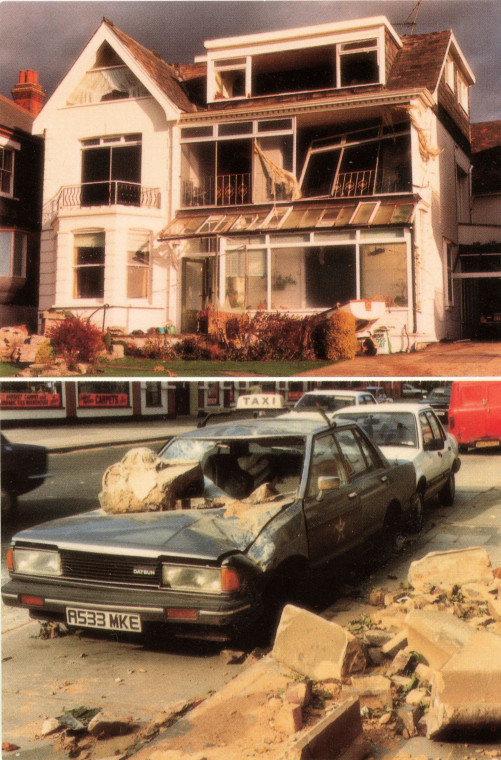 Southend Great Storm 1987 with damaged house Copyright: William George