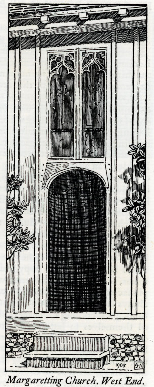 Margaretting Church west doorway and window Godman 1905 Copyright: S Newcombe