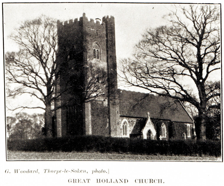 Great Holland Church Photograph G Woodard Copyright: G Woodard in W Gurney Benham Essex Sokens 1928