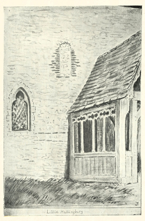 Little Hallingbury Church Sketch Fisher 1922 Copyright: Harlow Deanery H L Fisher 1922